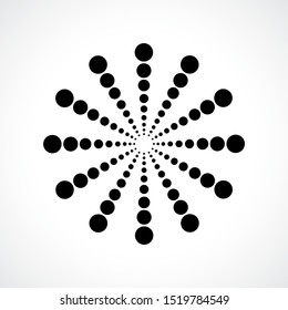 Black abstract vector circle frame halftone dots logo emblem design. Round border Icon using circle dots texture.Vector illustration EPS 10
