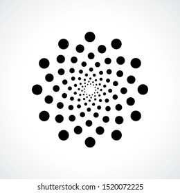 Black abstract vector circle frame halftone dots logo emblem design. Round border Icon using circle dots texture.Vector illustration EPS 10