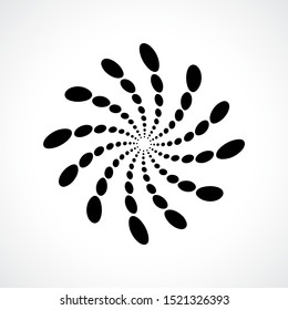 Black abstract vector circle frame halftone dots logo emblem design. Round border Icon using circle dots texture.Vector illustration EPS 10