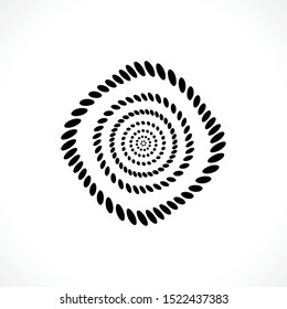 Black abstract vector circle frame halftone dots logo emblem design. Round border Icon using circle dots texture.Vector illustration EPS 10