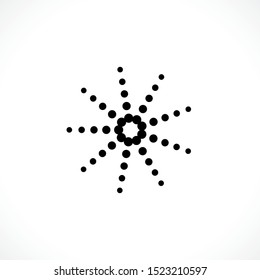 Black abstract vector circle frame halftone dots logo emblem design. Round border Icon using circle dots texture.Vector illustration EPS 10
