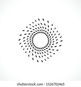 Black abstract vector circle frame halftone dots logo emblem design. Round border Icon using circle dots texture.Vector illustration EPS 10
