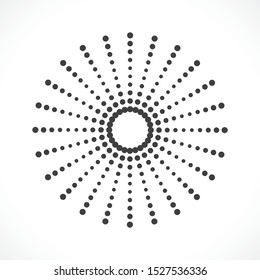 Black abstract vector circle frame halftone dots logo emblem design. Round border Icon using circle dots texture.Vector illustration EPS 10