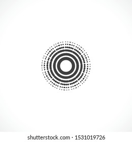 Black abstract vector circle frame halftone dots logo emblem design. Round border Icon using circle dots texture.Vector illustration EPS 10
