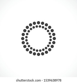 Black abstract vector circle frame halftone dots logo emblem design. Round border Icon using circle dots texture.Vector illustration EPS 10