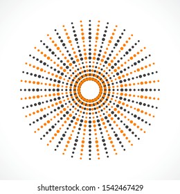 Black abstract vector circle frame halftone dots logo emblem design. Round border Icon using circle dots texture.Vector illustration EPS 10
