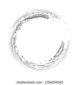 Black abstract vector circle frame halftone dots logo emblem design element for medical, treatment, cosmetic. Round border Icon using halftone circle dots raster texture.