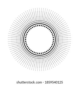 Black abstract vector circle frame halftone dots vector design