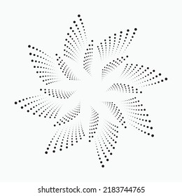 Black abstract vector circle frame halftone dots design element.Halftone effect vector pattern for your design. Circle dots isolated on the white background for advertisement.