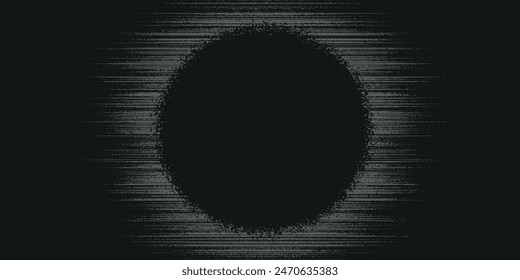 Black abstract vector circle frame halftone dots logo emblem design element for medical
