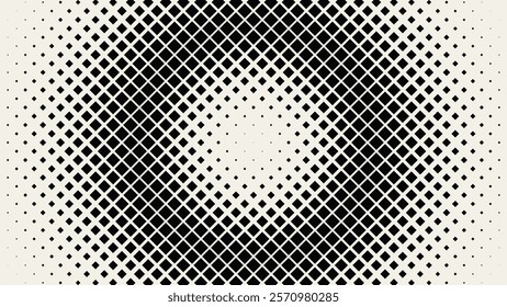 Black Abstract Vector Circle Frame. Halftone Dots Emblem Design Element for Medical, Treatment, Cosmetic. Round Border Halftone Raster Texture. Vector Illustration.