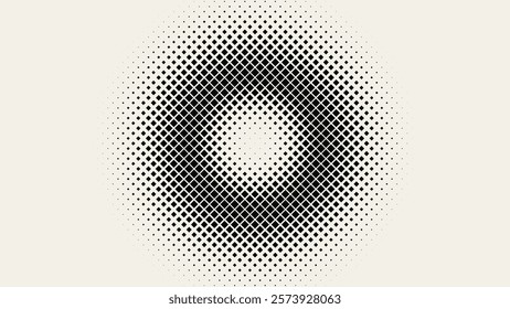 Black Abstract Vector Circle Frame. Halftone Dots Emblem Design Element for Medical, Treatment, Cosmetic. Round Border Halftone Raster Texture. Vector Illustration.
