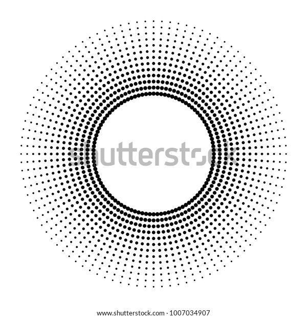 Black abstract\
vector circle frame halftone\
dots