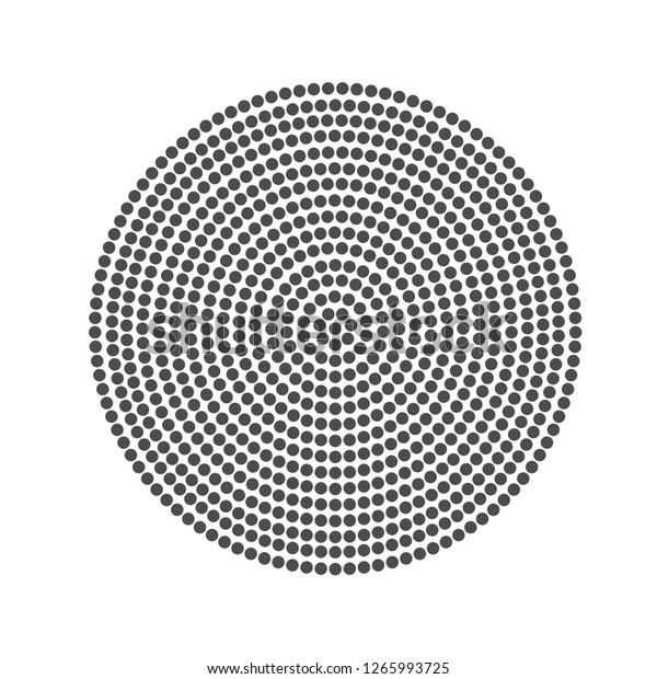 Black abstract vector\
circle frame halftone dots logo emblem design element for medical,\
treatment, cosmetic. Round border Icon using halftone circle dots\
raster texture