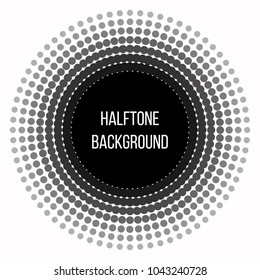 Black abstract vector circle. Vector illustration. Logo. Halftone circles.