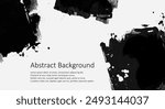 Black abstract vector design. Ink paint on brochure, Design elements isolated on white.