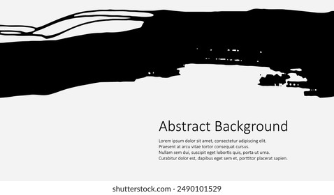 Diseño de Vector abstracto negro. Pintura de tinta en el folleto, Elementos de diseño aislados en blanco.