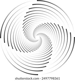 Black abstract vector halftone dots design element. Circle dots isolated on the white background. Vector design element.