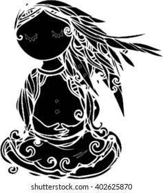 black abstract vector of line art design.