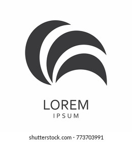 Black abstract vector logo design template