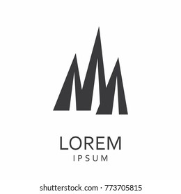 Black abstract vector logo design template