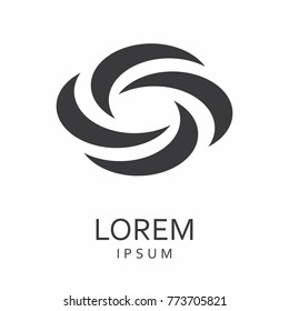 Black abstract vector logo design template