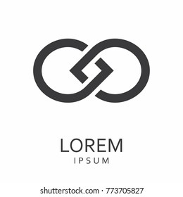 Black abstract vector logo design template