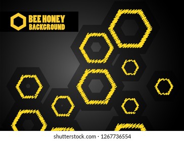 Black abstract vector mate background - vector illustration. pattern hexagons grey with structure of honeycomb and space to write your own text. Template with place for logo or business card