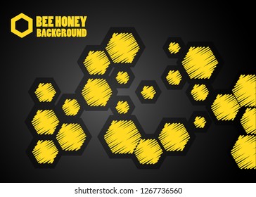 Black abstract vector mate background - vector illustration. pattern hexagons grey with structure of honeycomb and space to write your own text. Template with place for logo or business card