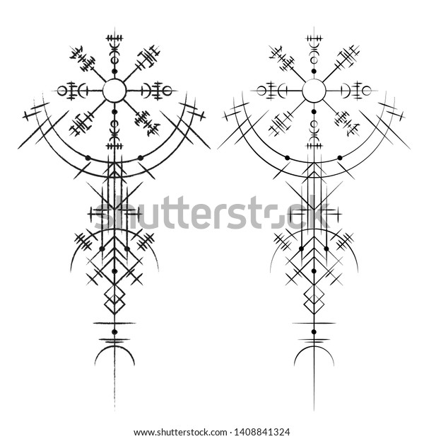 Schwarze Abstrakte Viktierende Magische Symbole Einzeln Stock Vektorgrafik Lizenzfrei