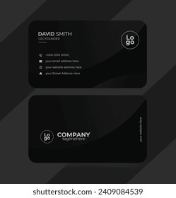 Black Abstract Visiting Card  Minimalist Corporate Business Card Design eps file