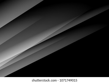 Black abstract wallpaper, Grey lines, material design. Vector, eps 10.Paper imitation.