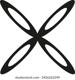 Black abstract x-shaped design for creative projects - stock vector