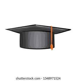 Black Academic Hat Vector Illustration