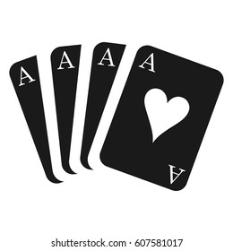 Black ace cards. Card suit icon - stock vector