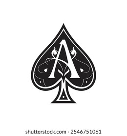 Black ace of spades, logo design inspiration