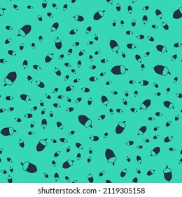 Black Acorn icon isolated seamless pattern on green background.  Vector
