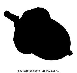 Black acorn silhouette vector illustration design on white background.