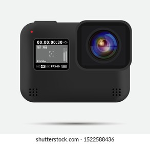 Black action camera design. vector