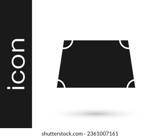 Black Acute trapezoid shape icon isolated on white background.  Vector