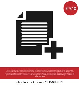 Black Add new file icon isolated on white background. Copy document icon. Vector Illustration