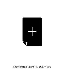 Black Add new file icon isolated on black background. Copy document icon. Vector Illustration