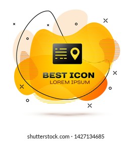 Black Address book icon isolated on white background. Telephone directory. Fluid color banner. Vector Illustration