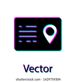 Black Address book icon isolated on white background. Telephone directory. Vector Illustration