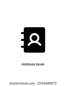 Black Address book vector icon