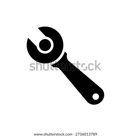 Black adjustable wrench on white background spanner
