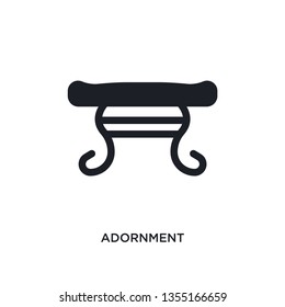 black adornment isolated vector icon. simple element illustration from furniture and household concept vector icons. adornment editable black logo symbol design on white background. can be use for