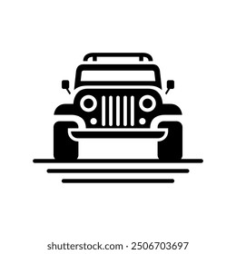 Black adventure car vector icon