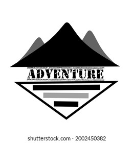 black adventure mountain logo vector