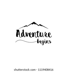 black adventure outdoor logo icon with mountain concept vector template